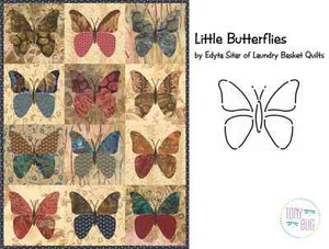 Little Butterflies Applique Quilt Pattern & Stencil ~ Edyta Sitar Laundry Basket - Picture 1 of 8