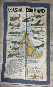 Vintage Tea Towel WWII Coastal Command UK - Picture 1 of 5