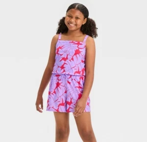 Girls' Woven Romper - All In Motion™ Grape Purple Medium - Picture 1 of 2