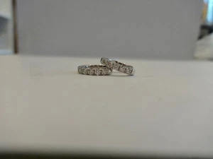 Hoop earrings, 750 gold, 12 brilliant-cut diamonds, 0.52 carats, great fire handmade. - Picture 1 of 5