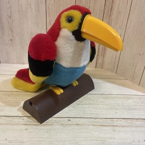 Playmaker Toys Animated Talking Parrot Plush On Perch - Doesn’t Work - Picture 1 of 6