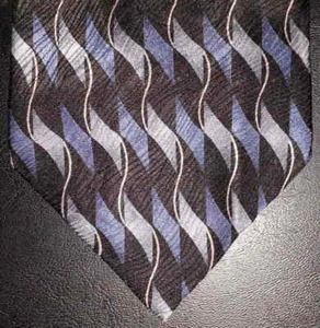 Joseph & Feiss Tie Silk Black Blue Silver Geometric Diamond Ribbon NIB t3650 - Picture 1 of 6