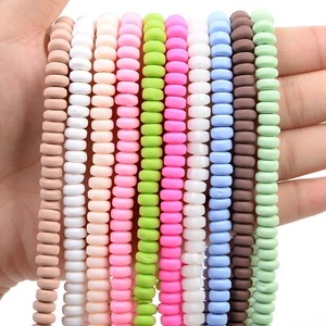 Wholesale 6mm 110Pcs Frosted Colorful Clay Loose Beads for Making Jewelry DIY - Picture 1 of 27