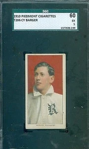 1909-11 T206 White Border Cy Barger Piedmont 350 - Rochester ML - SGC 60 5 EX - Picture 1 of 2