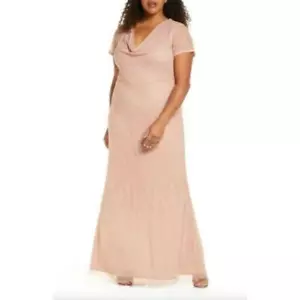 JS COLLECTIONS Plus Size 18W Cowl Neck Beaded Mesh Gown NWT $348 - Picture 1 of 6