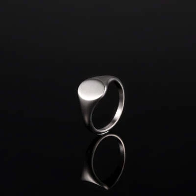 Matte Signet Men's Ring, 925 Solid Sterling Silver, Signet Men's Ring For Gift - Image 1 of 4