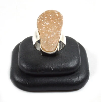 Anello in Argento 925 con Geode di Agata Grezzo Made In Italy - Immagine 1 di 4