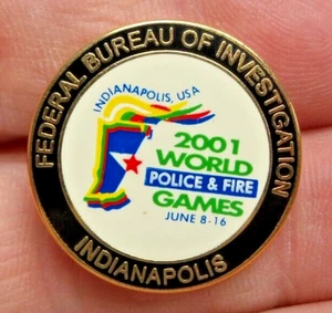 OLYMPIC FBI INDIANAPOLIS 2001 WORLD GAMES POLICE AND FIRE JUNE 8-16 PIN #314 - Picture 1 of 6