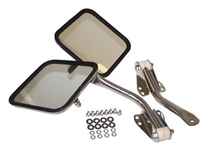 RT Off-Road Polished Stainless Steel Mirror Kit for 55-95 CJs YJ Wrangler; L & R - Foto 1 di 1