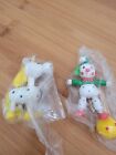 Jasco Toyland Wooden Ornaments Unicorn And Clown Hand Crafted Painted Vintage