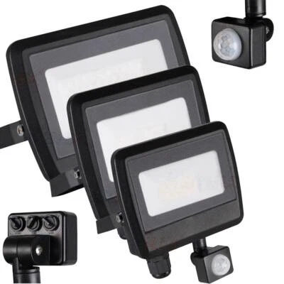LED Floodlight 50W 30W 10W Outdoor Garden External Light IP44 PIR Motion Sensor - Image 1 of 4