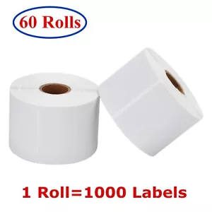 Etiquetas de código de barras térmicas directas de 2,25""x1,25"" de 60 rollos - Zebra LP2824 TLP2824 LP2844 - Imagen 1 de 9