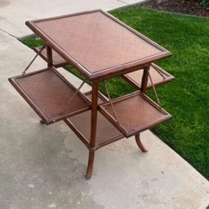 Table à thé anglaise en bambou avec côtés pliants - Photo 1 sur 5