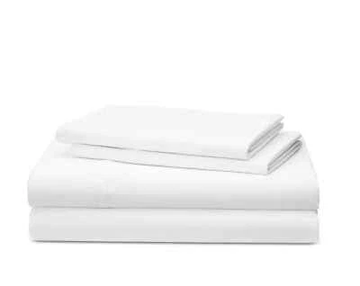 LAUREN RALPH LAUREN Ralph Lauren Spencer Solid Pima Sateen Cotton Queen Sheet 4 Psc. Set White $170