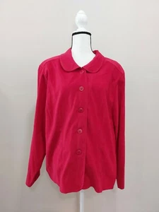 NEW$80/ERIKA WOMAN/RED/BUTTONS/BLAZER/LIKE VELOUR/PLUS 3X/ - Picture 1 of 10