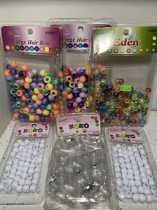 6 set of Hair Beads,different colors,size and brand. A8 - Picture 1 of 9