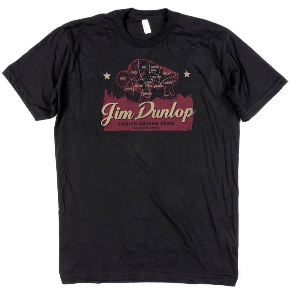 Camiseta de algodón Jim Dunlop Americana Choice Guitar Gear, negra, grande Foto 1 de 1
