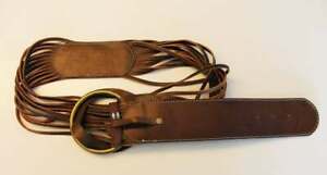LINEA PELLE COLLECTION BROWN LEATHER BELT WIDE SIZE M NEW