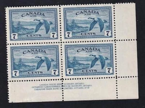 1946 sc#C9i thin, ribbed - Air Mail Canada Geese Near Sudbury - MNH LR PL2 - Picture 1 of 1