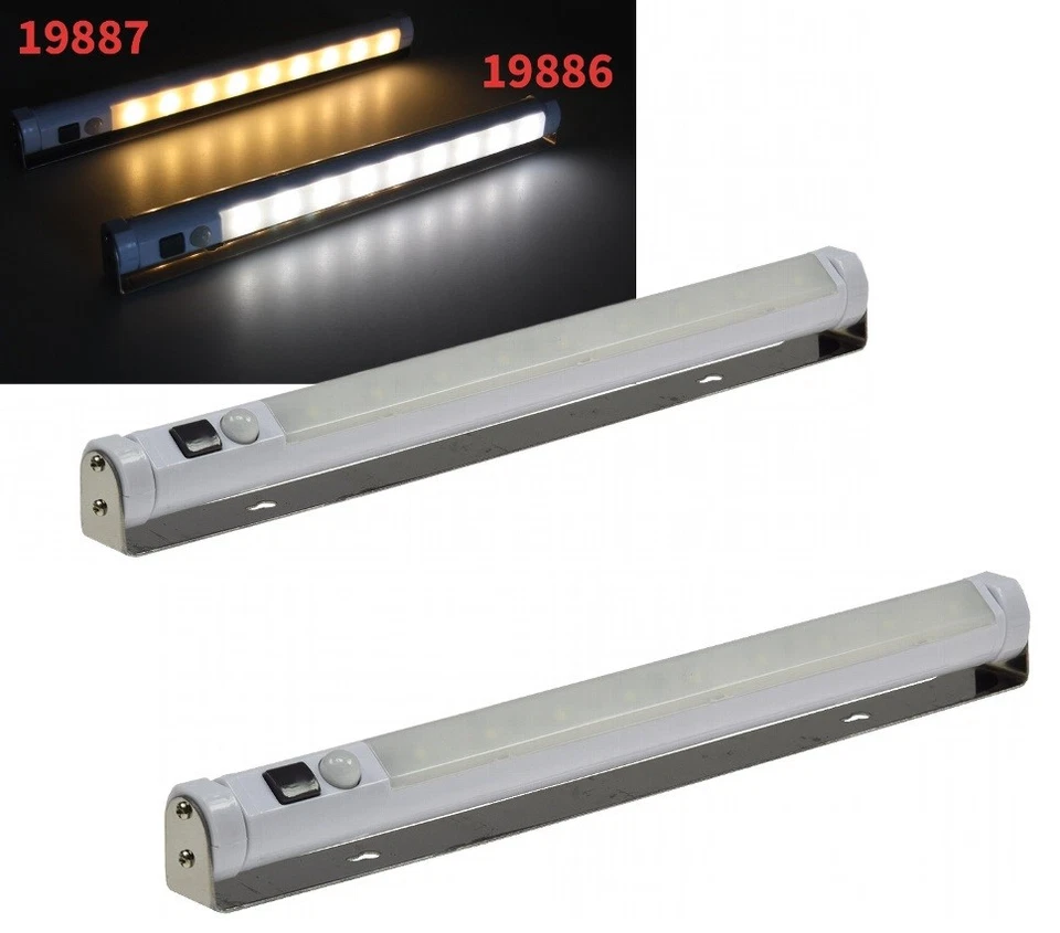 2 er Set LED Unterbauleuchte Bewegungsmelder Batterie Schrankleuchte weiß 19886  - Bild 1 von 4