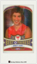 2006 Herald Sun AFL Trading Cards 2-D Best & Fairest Card BF15: Brett Kirk