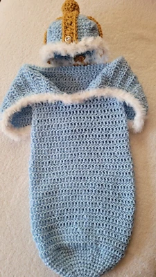 New Little Prince Cocoon Baby Photo Prop for 0 to 3 month infant blue - Image 1 of 4