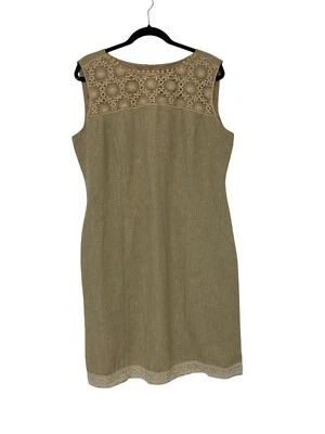Foley's Embroidered Floral Lace Sheath Dress Womens Size 17/38 Beige Sleeveless - Image 1 of 4