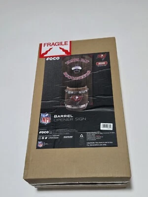 Letrero abridor de botellas de barril Tampa Bay Buccaneers NFL FOCO Forever coleccionables nuevo en caja Foto 1 de 4