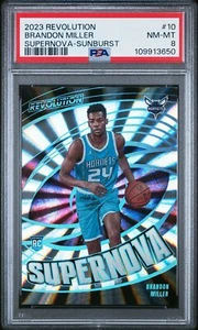 Brandon Miller - 2023-24 Revolution Sunburst SP #30/75 Supernova Rookie RC PSA 8 - Picture 1 of 2