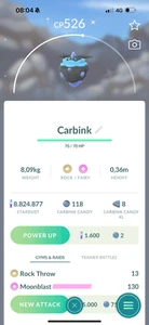 Pokémon Go Shiny Carbink Trade 1 m - 20k stardust - Picture 1 of 1