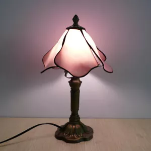 Tiffany Flower Style Table Lamp Multicolored Art Stained Glass Desk - Picture 1 of 3