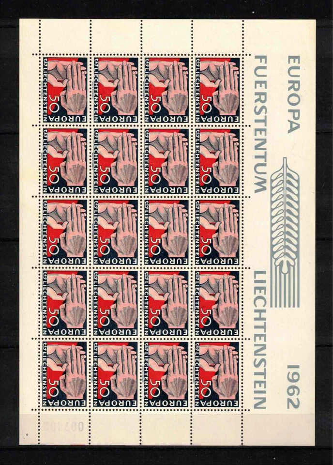 s42055 LIECTHENSTEIN 1962 EUROPA CEPT MNH** MS Foto 1 de 1