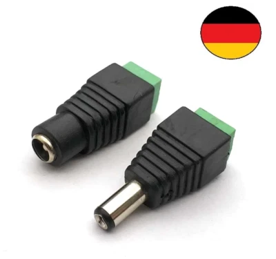  DC Stecker Buchse Steckverbinder Adapter männlich weiblich 2.1 x 5.5 mm  - Bild 1 von 3