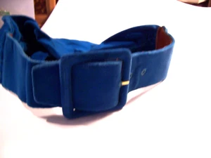 Cinturón vintage para mujer 28"" x 2/5"" tela con cuero en la hebilla #iu - Imagen 1 de 5