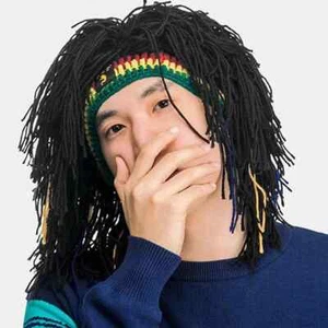 Unisex Synthetic False Braid Dreadlock Wig Beanie Caps Handmade Crochet Hat - Picture 1 of 26