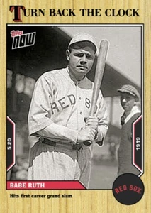 2022 TOPPS NOW TURN BACK THE CLOCK CARD BOSTON RED SOX BABE RUTH #51 HITS 1st GS - Picture 1 of 1