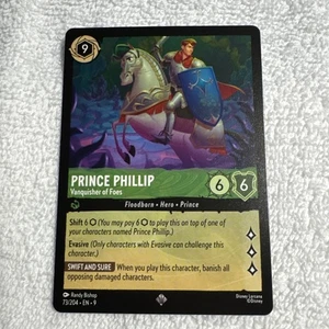 Prince Phillip Vanquisher of Foes 87/204 Super Rare NON-FOIL Disney Lorcana NM - Picture 1 of 2
