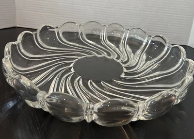 MIKASA 13.25” PEPPERMINT CLEAR CRYSTAL PLATTER MADE IN GERMANY - Image 1 of 4