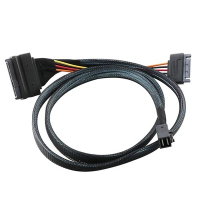 HD SAS SFF-8643 Internal 12GB/s to U.2 SFF-8639 NVMe SSD With SATA Power Cable - Image 1 of 4