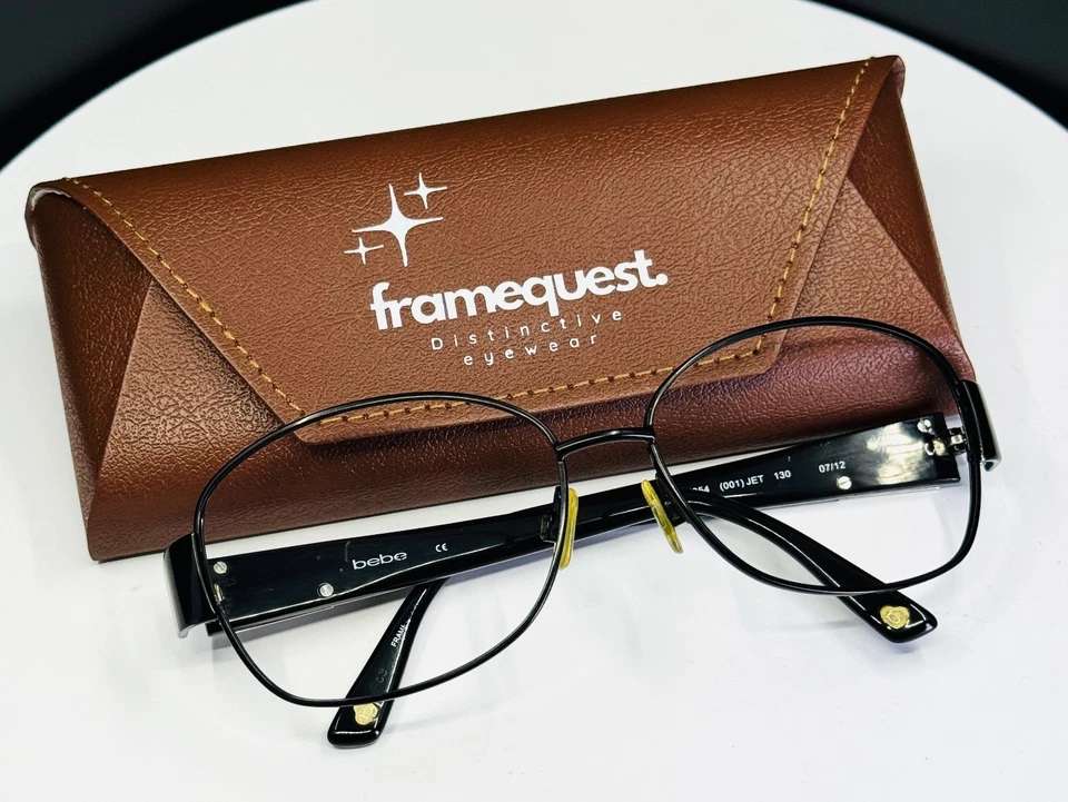 De colección Bebe Delicioso BB7054 (001) JET Mujeres Negro Leopardo Gafas SOLO MARCOS Foto 1 de 4