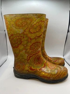 Sloggers womens rainboots size 6 yellow floral - Image 1 of 4