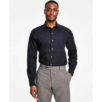 Camisa de vestir para hombre B by Brooks Brothers 15,5 34/35 negra algodón ajuste regular lisa Foto 1 de 4