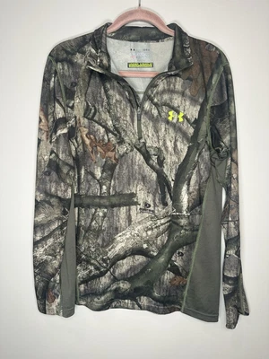 Under Armour 1/4 Cremallera Roble Mossy Camuflaje Control de Olores Equipo de Calor Talla Grande Foto 1 de 4