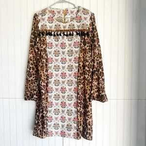 Uncle Frank Size XL Floral Animal Print Bell Sleeves Shift Dress NEW! - Picture 1 of 6