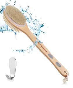 Shower Brush Long Handle Bath Brush Back Scrubber With Natural Soft And Stiff - Picture 1 of 9