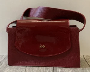 A.Belluci Handtasche Leder / Lack Dunkelrot Tasche GEBRAUCHT(L1n67) - Bild 1 von 5
