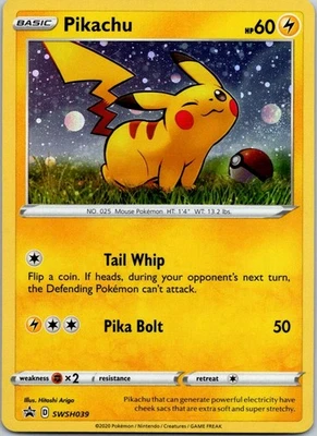 Black Star Promo Pikachu SWSH039 Promo SWSH: Sword & Shield Promo Cards - Image 1 of 2