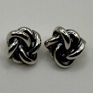 James Avery Bold Knot Retired Stud Pierced Post Earrings Sterling Silver 925 VTG - Picture 1 of 10