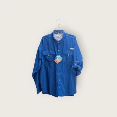Columbia PFG Bahama II Camisa Enrollable Manga Larga Para Hombres XL Azul Ventilado Omni-Sombra Foto 1 de 4