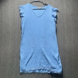 Vestido Lilla P Deshilachado Dobladillo Cambio Túnica Azul Rosa Algodón Gasa Mujer Mediano Boho - Imagen 1 de 11